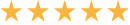 Five gold stars in a row representing a five-star rating or review for Dallas Orthodontics.